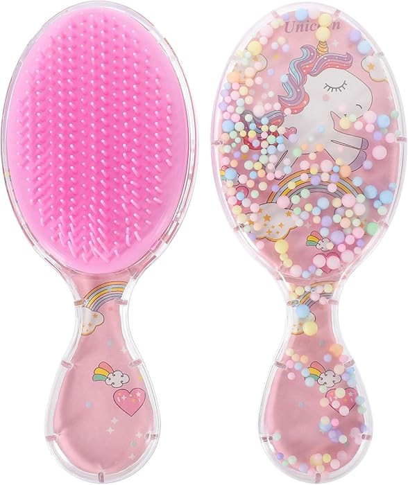 FRCOLOR 2pcs Pink Unicorn Detangler Brush - Cute Travel Wet/Dry Hair Brush for Curly, Thick, Todd... | Amazon (US)