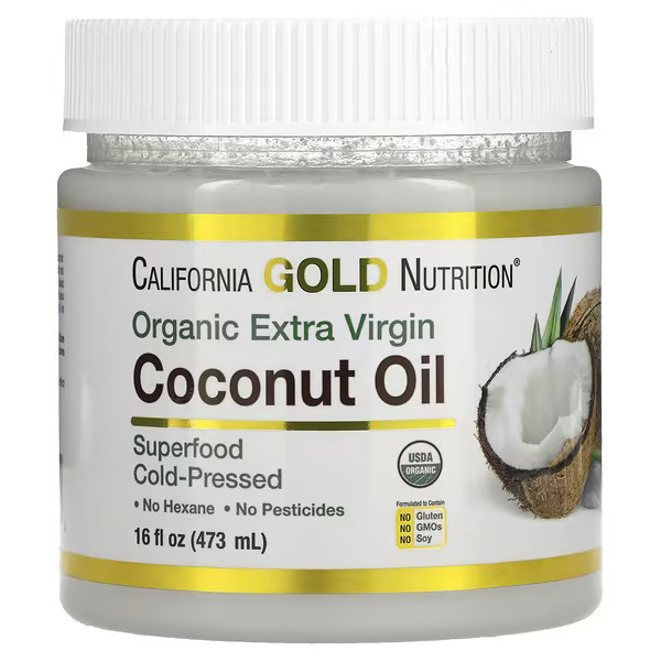 California Gold Nutrition, Superfoods, Cold Pressed Organic Virgin Coconut Oil, 16 fl oz (473 ml) | iHerb