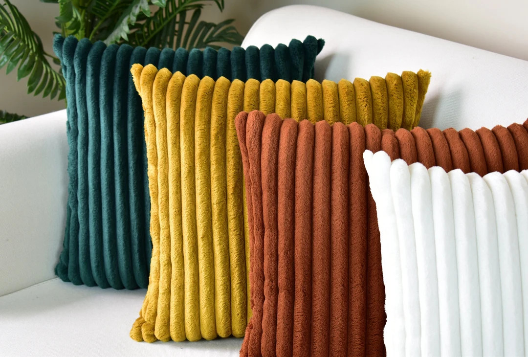 Corduroy Throw Pillow Cover, High Quality Corduroy Pillow Cover, Any Size Soft Cord Velvet Pillow... | Etsy (US)