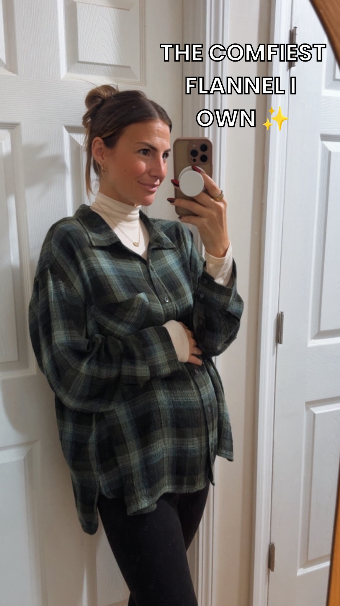 If you buy anything I wear - make it this flannel from Walmart. Super affordable. Super soft and cozy. Bump friendly and I’m wearing 1x for an oversize fit for the bump. 
Fall staple. Legging friendly. Lots of other fall colors available  

#LTKStyleTip #LTKBump #LTKFindsUnder50