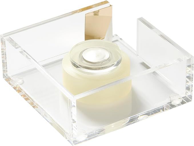 RUSSELL+HAZEL Acrylic Bloc Tape Dispenser, Clear, 4” x 4” x 1.5”, Gold, (32025) | Amazon (US)
