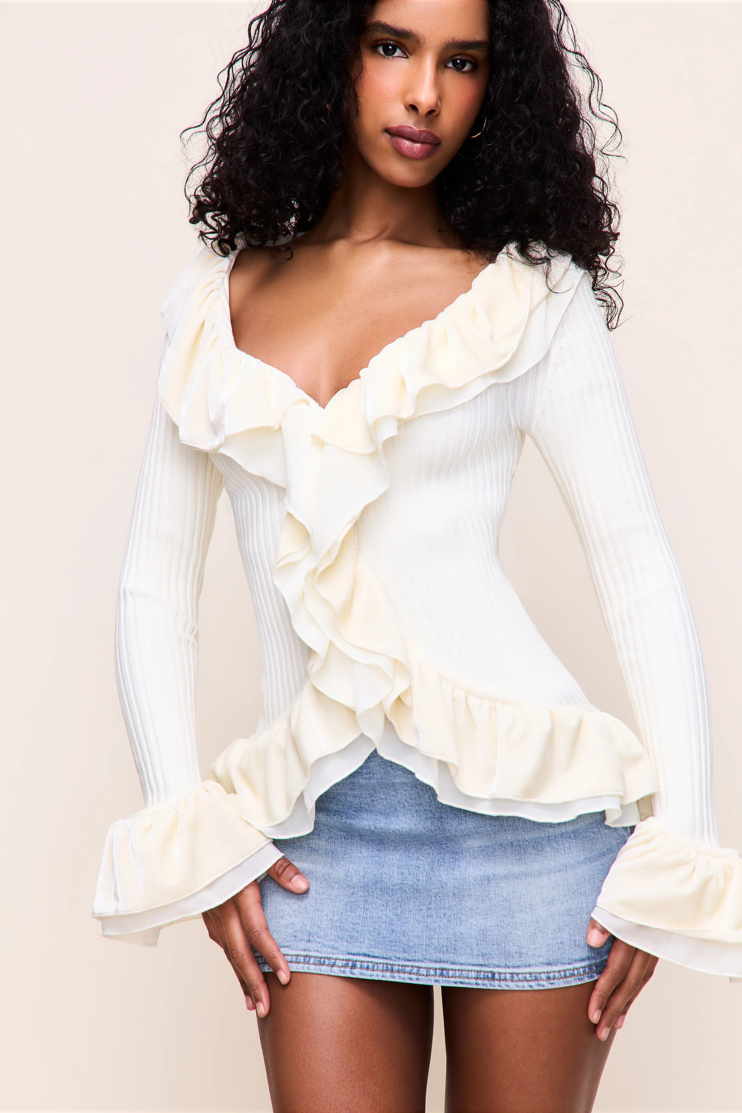 Rosalina Ruffle Cardigan | Danielle Guizio NY