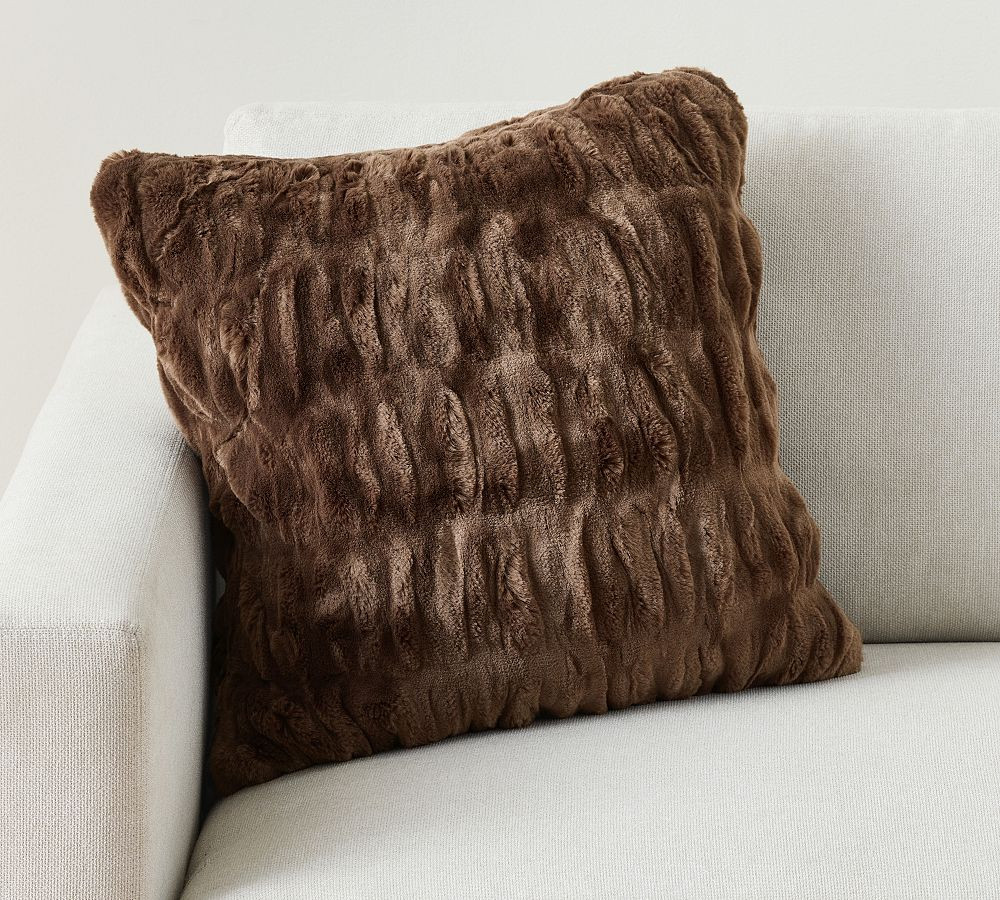 Faux Fur Ruched Pillow | Pottery Barn (US)