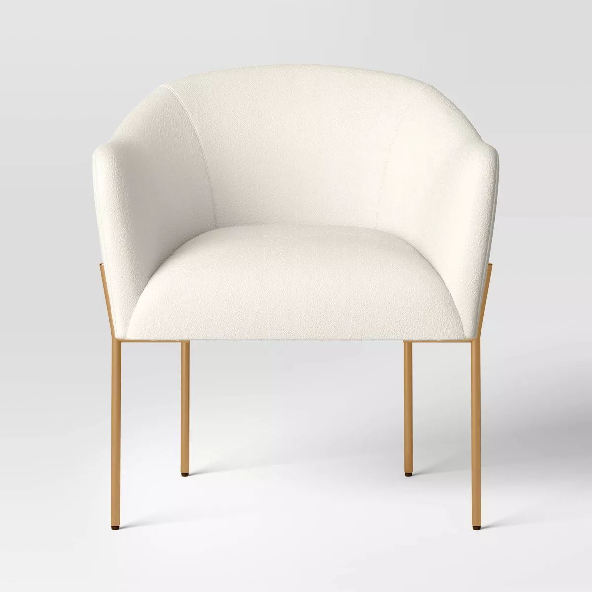 Gladden Rounded Back Anywhere Chair Cream Boucle/Brass - Threshold™ | Target