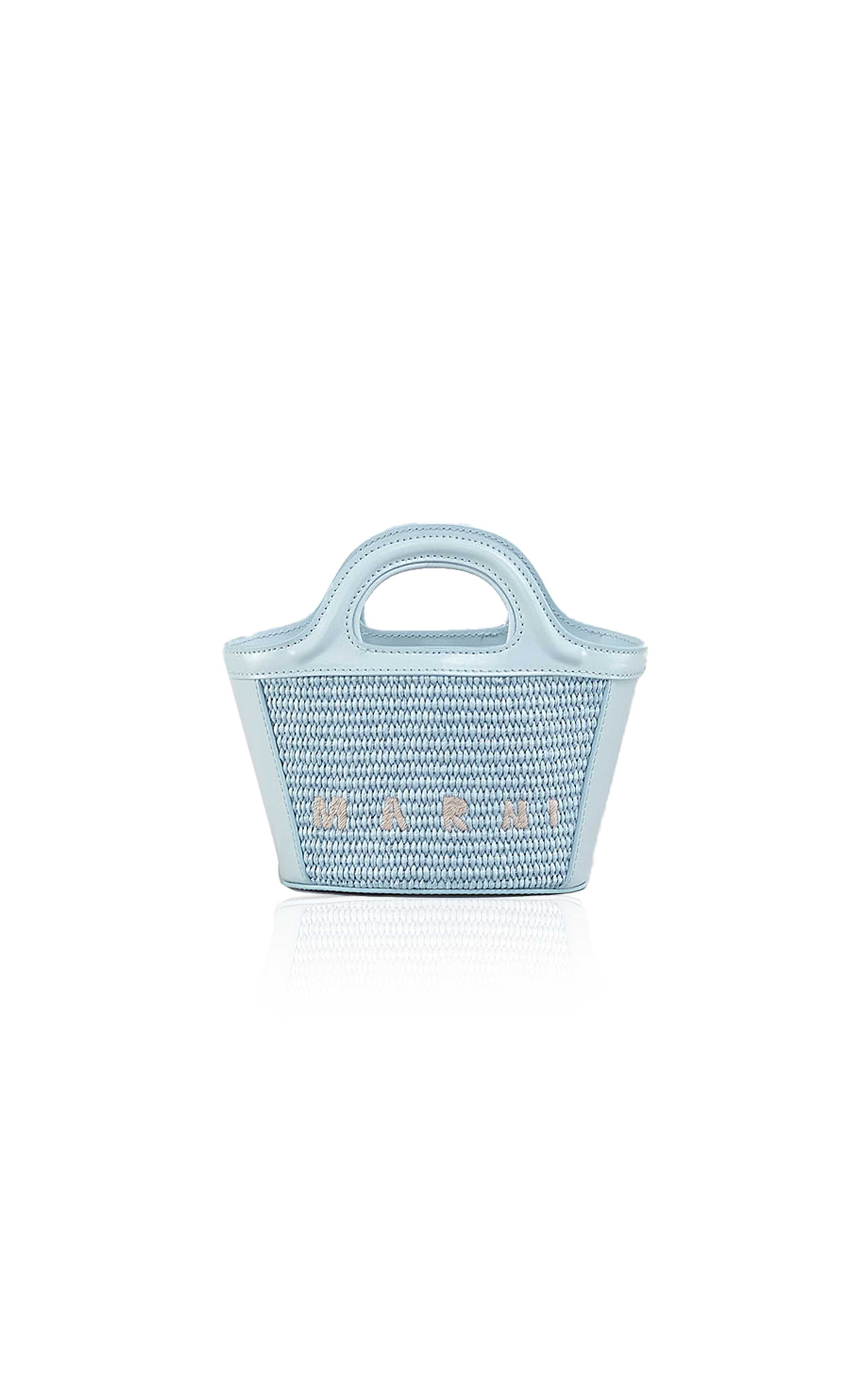 Micro Tropicalia Leather-Trimmed Raffia Bag | Moda Operandi (Global)