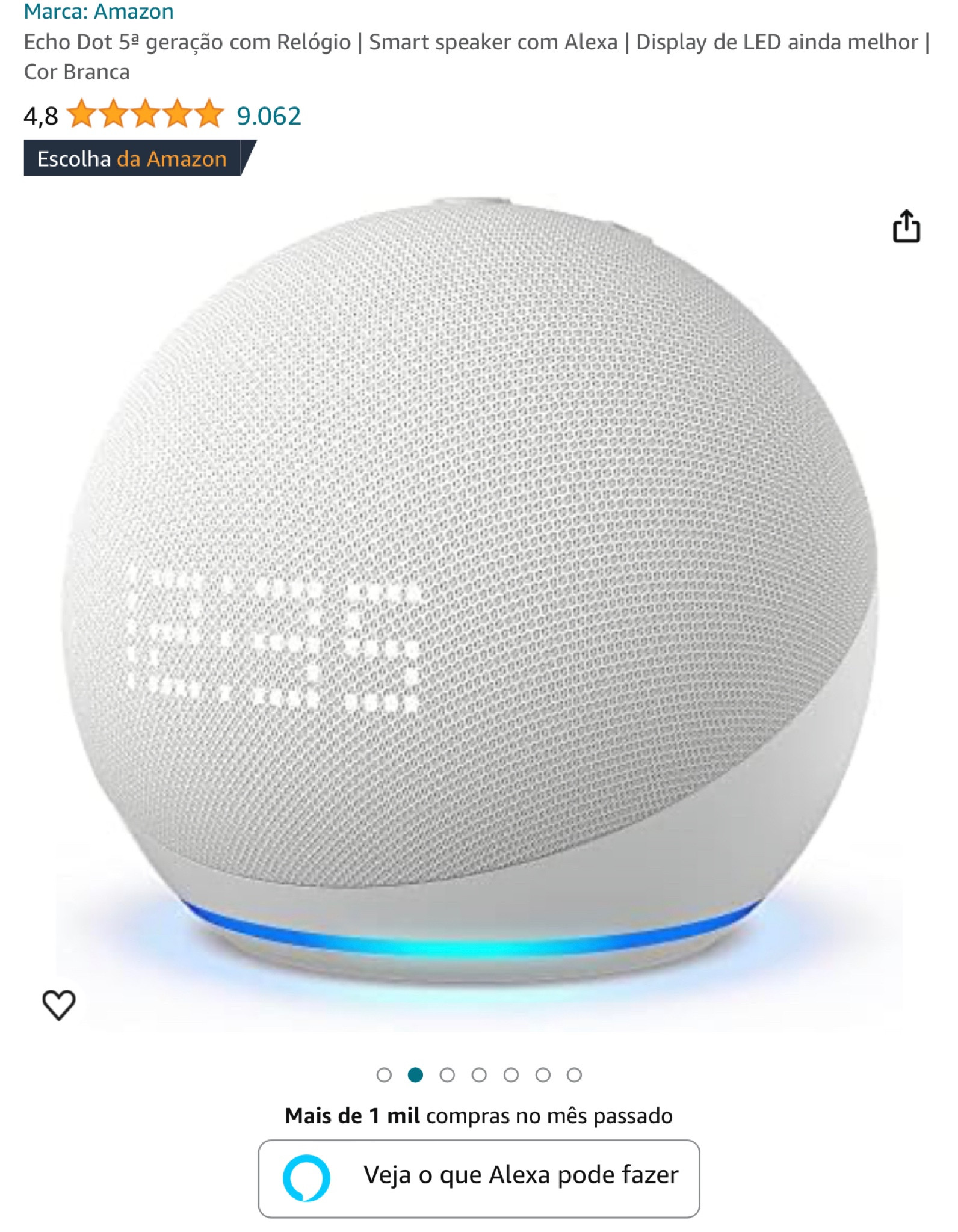 Echo Dot 5ª geração com Relógio | Smart speaker com Alexa | Display de LED ainda melhor | Cor Branca 

#LTKSeasonal #LTKbrasil #LTKhome