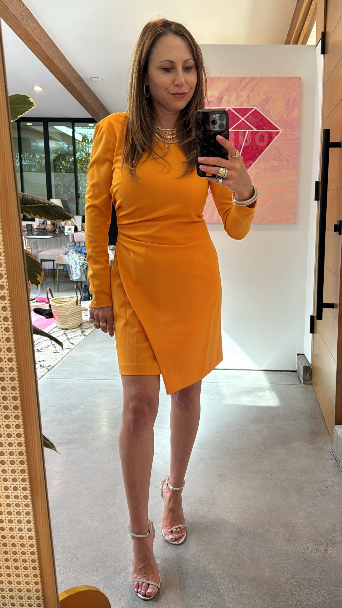 Move over a “little black dress”, there’s a new look color in town and she is going for gold. 🥇 This orange piece is put-together, professional, and definitely on the sexy side. You KNOW I am wearing this little number with yellow diamond. #Orange #OrangeDress #ProfessionalDress #SexyDress #GoingOut #NightOut #Heels #OpenToe #YellowDiamonds.

#LTKSeasonal #LTKShoeCrush #LTKStyleTip