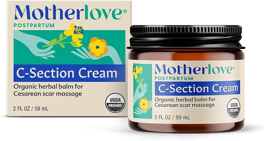 Motherlove C-Section Cream (2 oz) Organic Herbal Balm for Cesarean Scar Massage | Amazon (US)