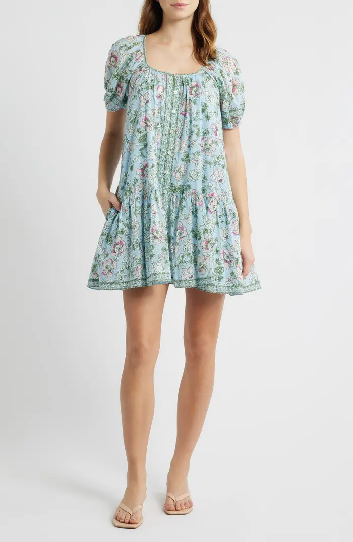 Elodie Floral Drop Waist Minidress | Nordstrom