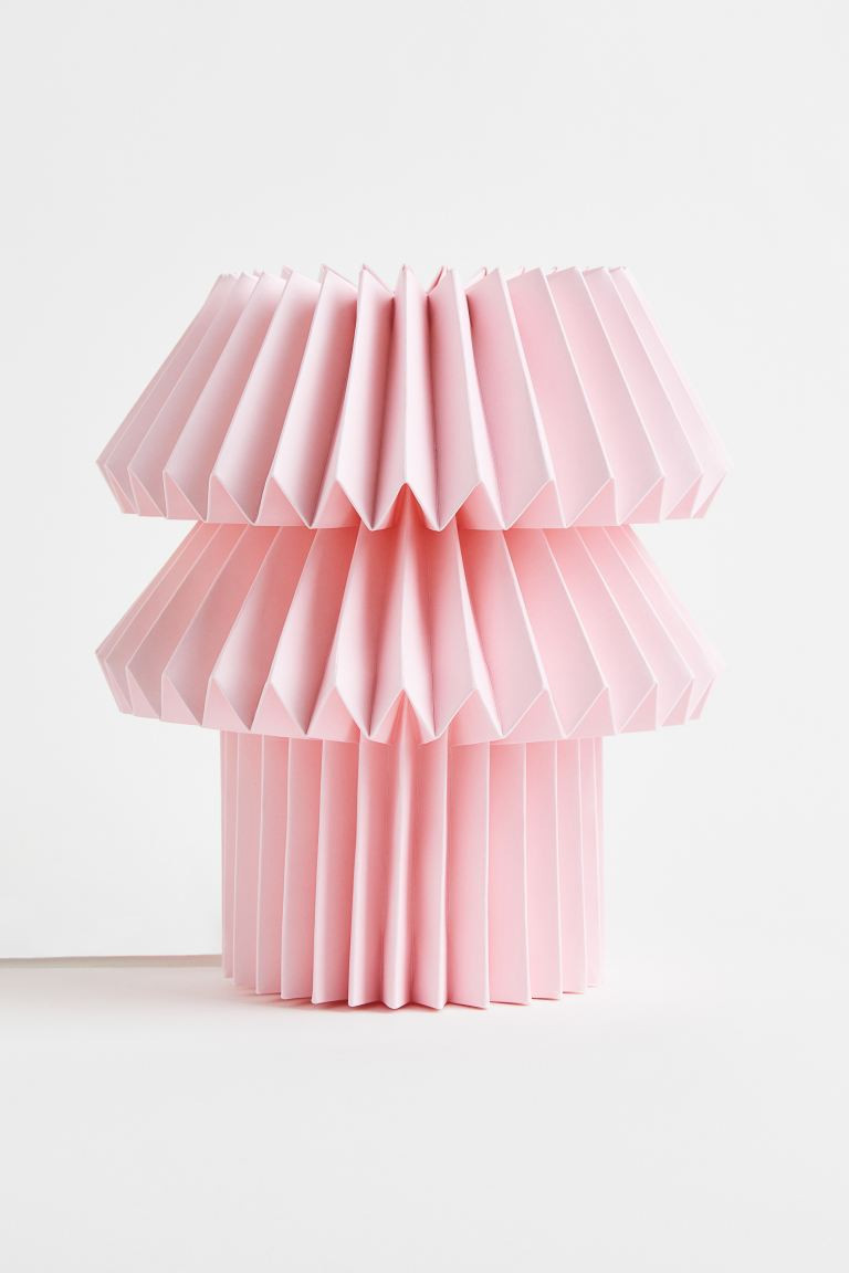 Pleated table lamp - Light pink - Home All | H&M GB | H&M (UK, MY, IN, SG, PH, TW, HK)