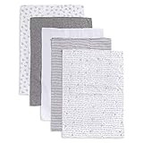Burt's Bees Baby - 5 Pack of Burp Cloths, 100% Organic Cotton (1 Cloud, 1 Solid Color, 1 Honey Bee P | Amazon (US)