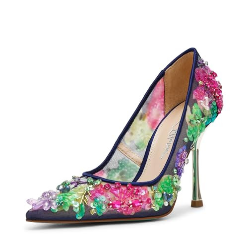 Betsey Johnson Women's Netta Pump, Navy Multi, 7 M | Amazon (US)