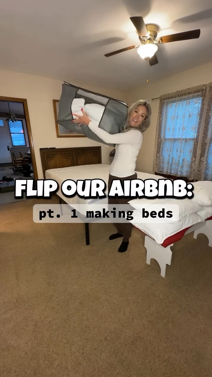 Make 10 beds with us at our 1898 Airbnb! Who do you think is the pillow case race champion?! 😂

#LTKstorytime #LTKdayinmylife #LTKHome