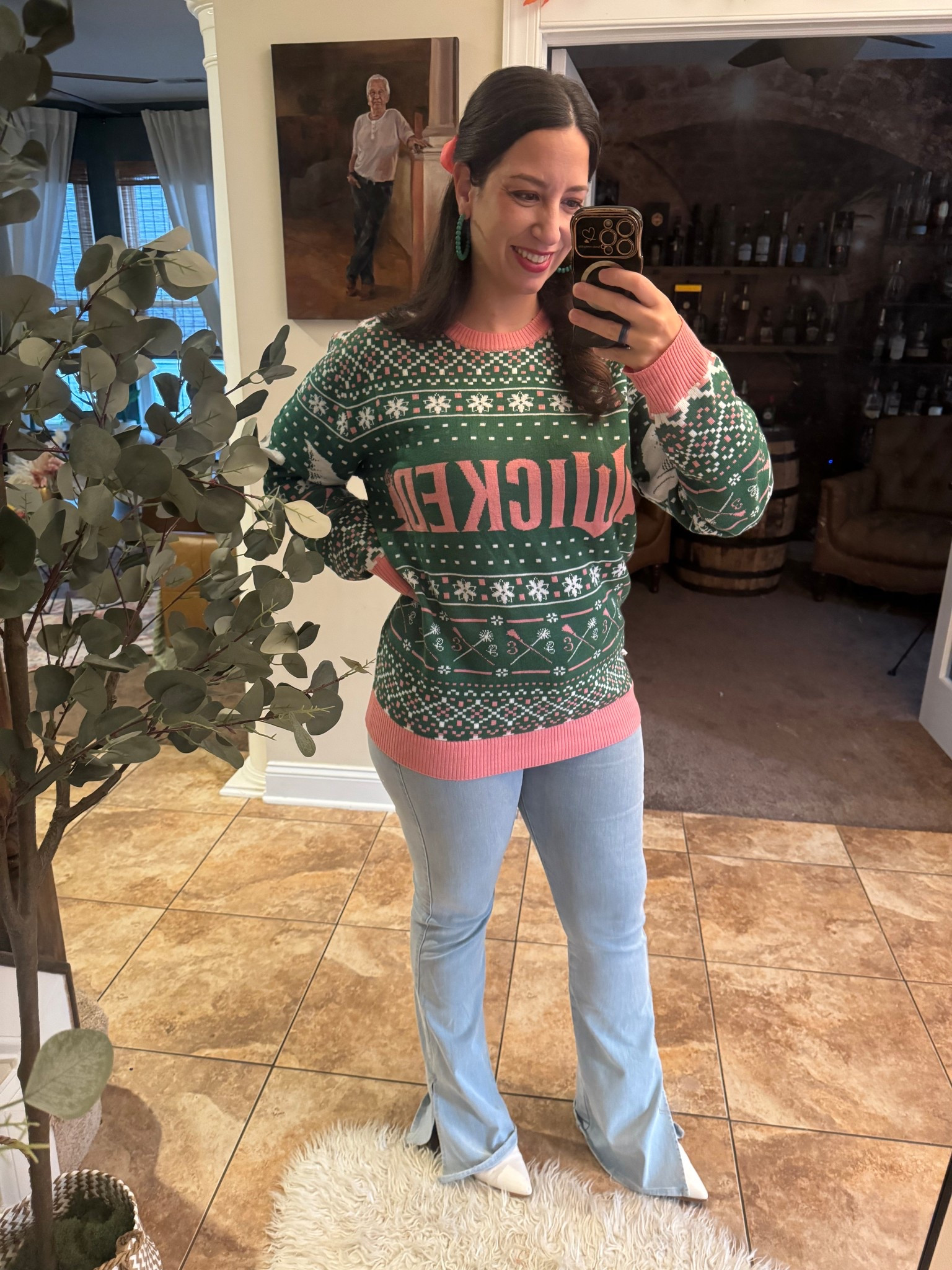 In my WICKED era 🩷💚

I am wearing a large in both sweater and pants. The pants are stretchy and super comfy. I also ordered it in long which is 34 inch inseam. I like the longer look when wearing heels. 

#LTKootd #LTKMidsize #LTKSeasonal