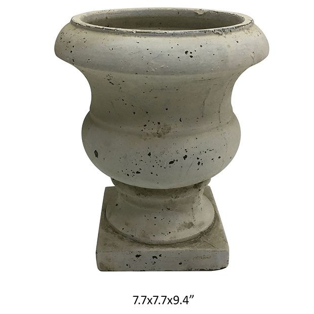 Distressed Cement Urn Planter Pot | Antique Farm House