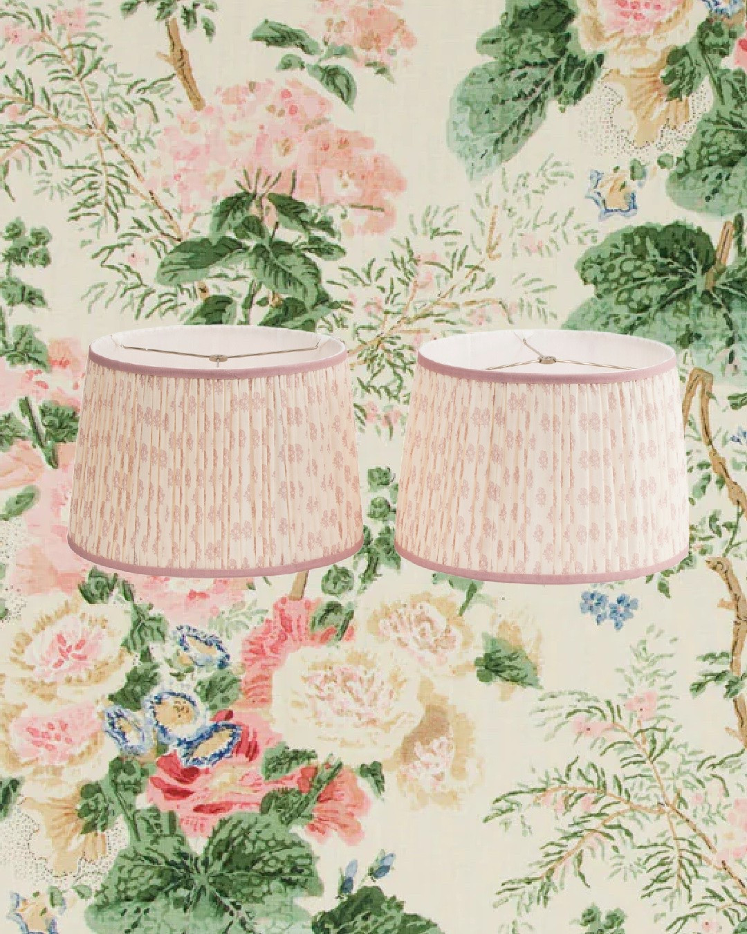 Pink floral lampshades!