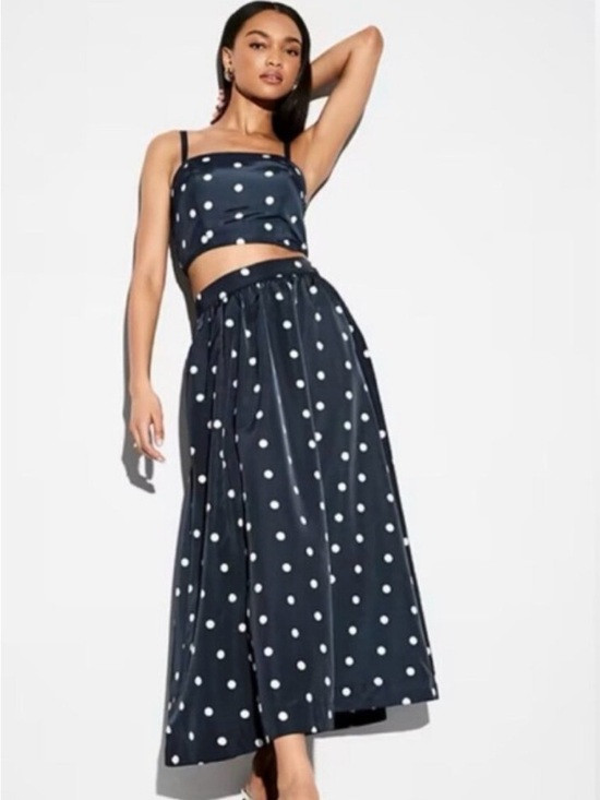 Old Navy Navy and White Polka Dot Maxi Skirt and Matching Top (Set) | Poshmark