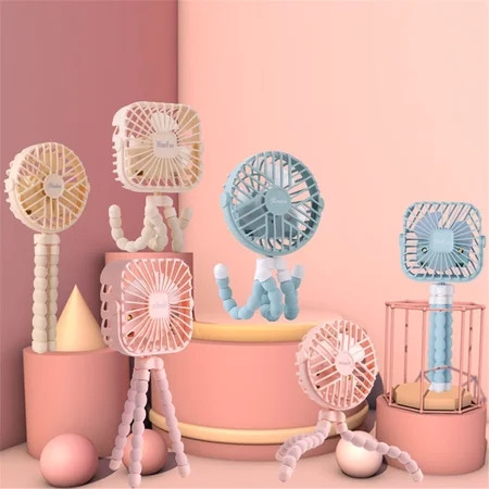 Morttic Portable Mini Baby Stroller Fan Battery Operated Personal Desk Fan with Flexible Tripod 360° | Walmart (US)