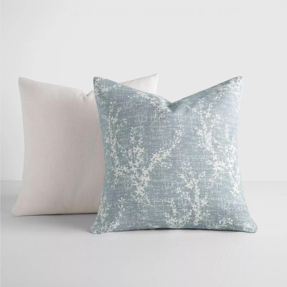 2-Pack Cotton Slub Willow Light Blue Throw Pillows and Pillow Inserts Set - Becky Cameron, Willow... | Target