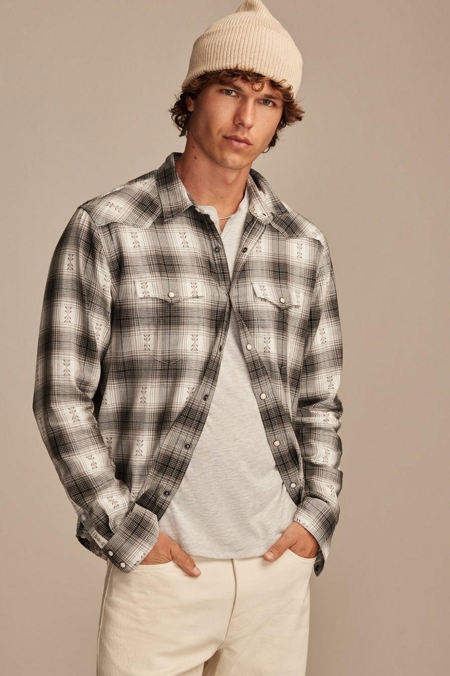 PLAID DOBBY WESTERN LONG SLEEVE SHIRT | Lucky Brand