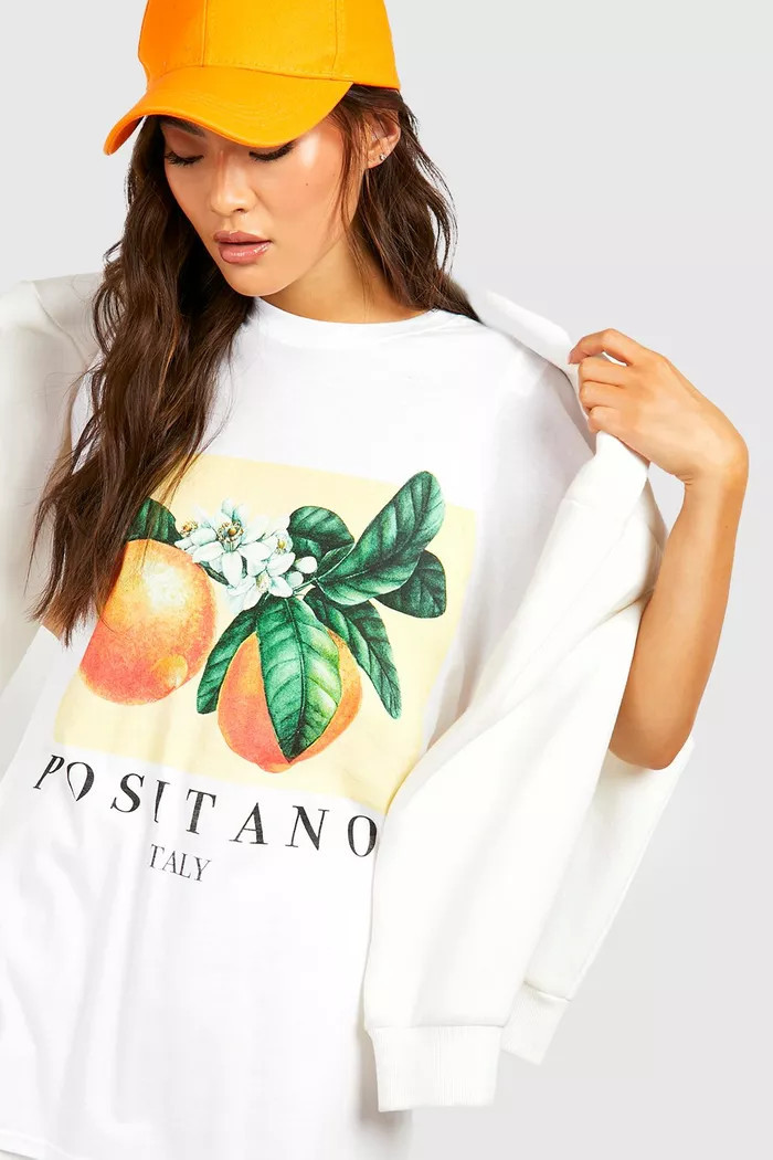 Positano Fruit Oversized T-Shirt | boohoo (US & Canada)