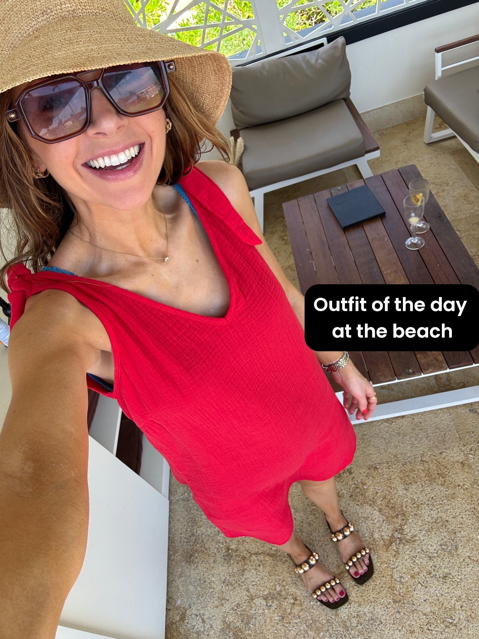 Beach outfit of the day - this coverup is gauzy and so comfy. Use code MYMERRICK15 for 15% off orders $70+!