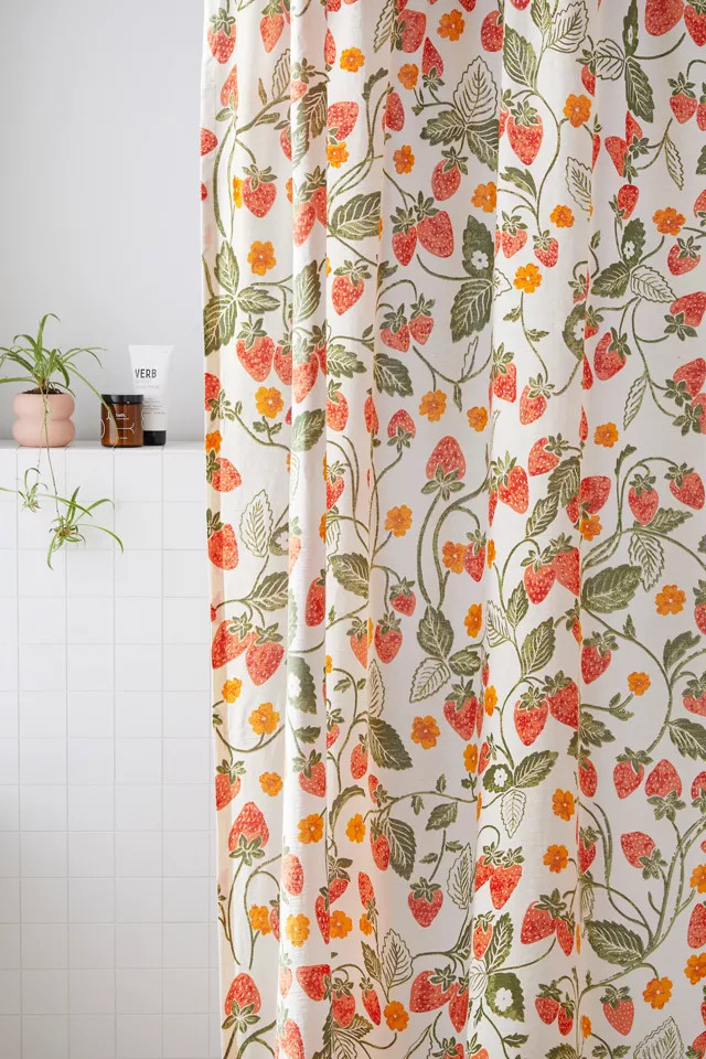 Strawberry Shower Curtain | Urban Outfitters (US and RoW)