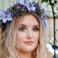 Mauve Wedding Flower Crown featuring Clematis Thistle Flowers, with adjustable satin ribbon ties | Etsy (US)