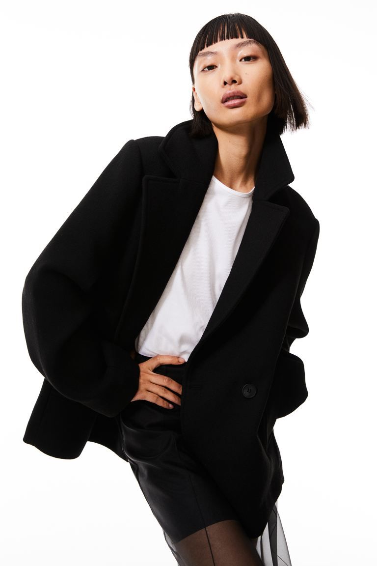 Double-breasted jacket - Black - Ladies | H&M GB | H&M (UK, MY, IN, SG, PH, TW, HK)