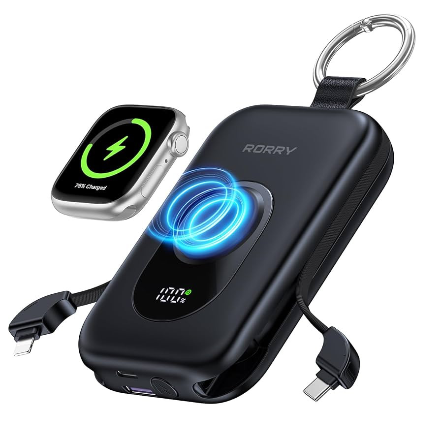 RORRY Portable Charger, 20000mAh PD 30W Portable Charger Power Bank with 2 Built-in Cables, Super... | Amazon (US)
