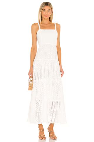 Karina Grimaldi Noni Eyelet Maxi Dress in White from Revolve.com | Revolve Clothing (Global)