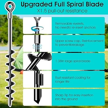 27" Ground Anchors Heavy Duty Shed Anchors Kit, Mobile Home Anchor with 3/16" Galvanized Cable an... | Amazon (US)