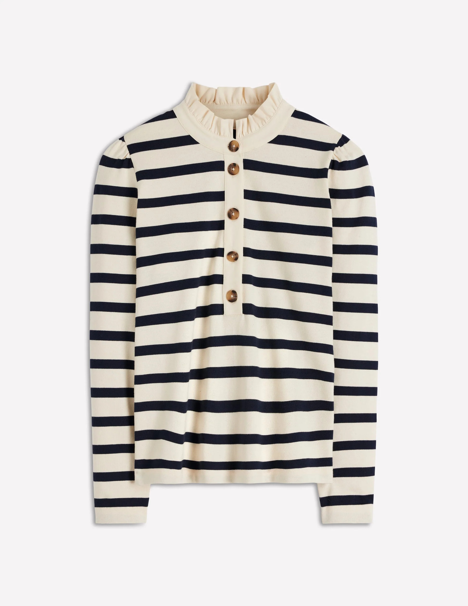 Ruffle Collar Mariner-Ivory and Navy Stripe | Boden (US)