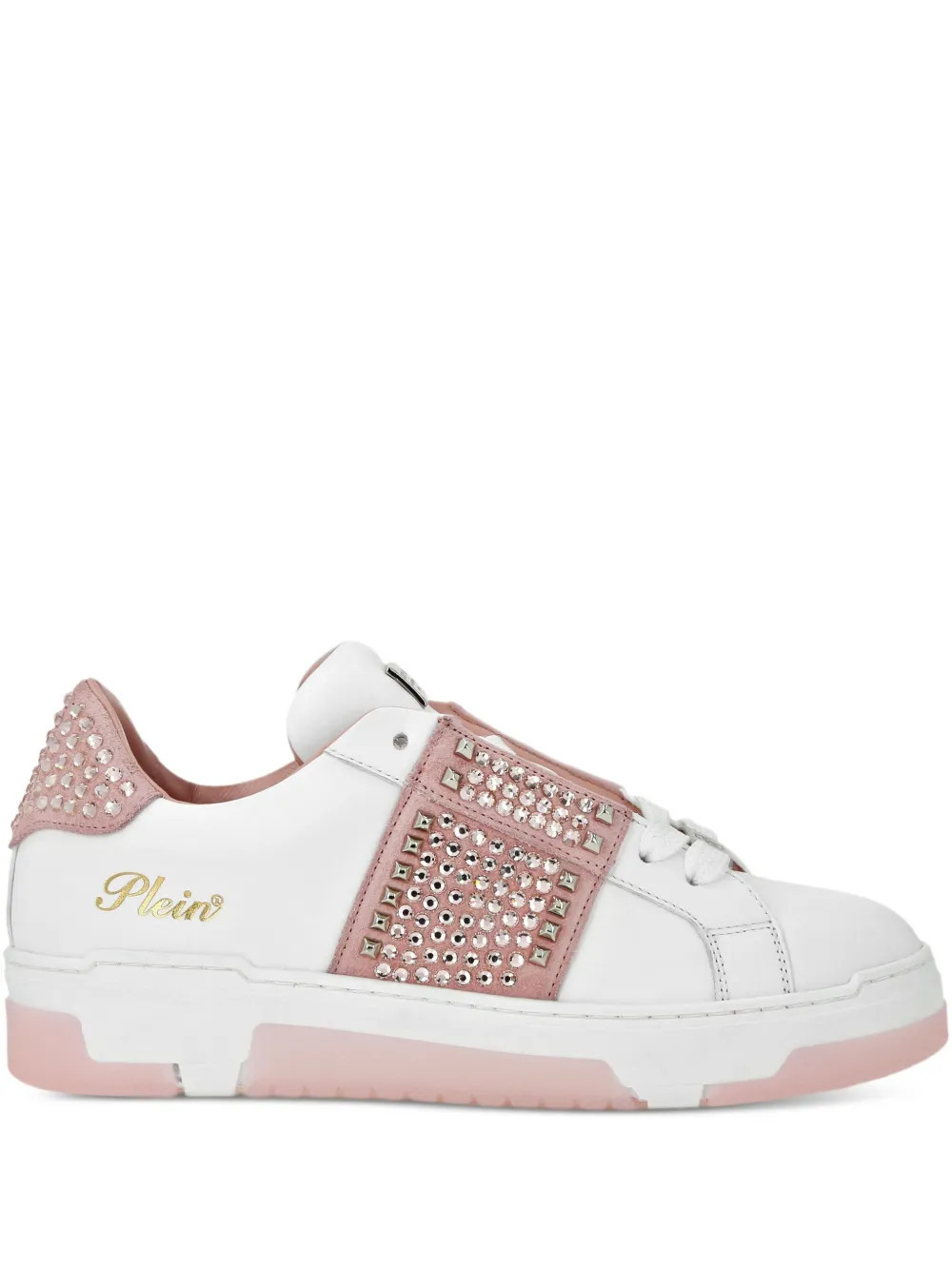 Philipp Plein studded leather sneakers - Pink | Farfetch Global