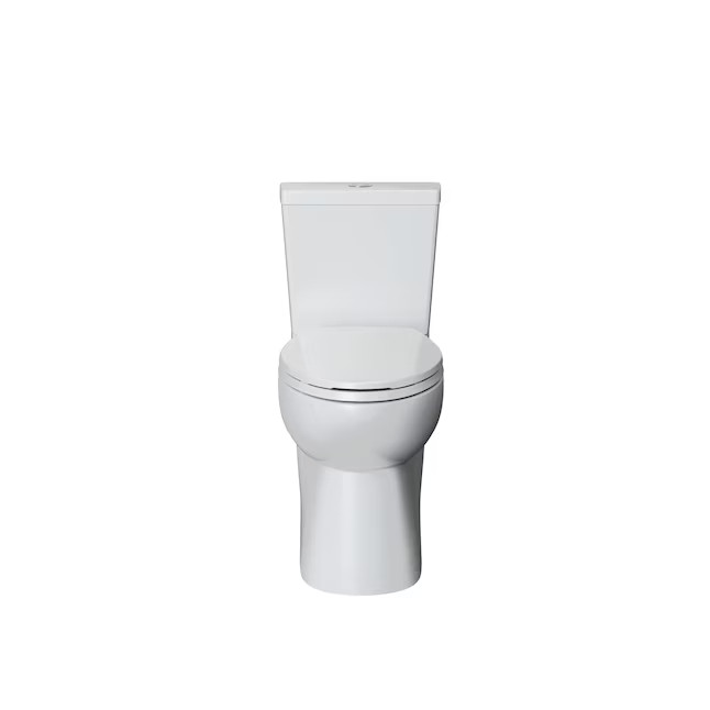 Project Source Caserta White Elongated Chair height 12-in Rough-In WaterSense 1.6 GPF Dual Flush ... | Lowe's