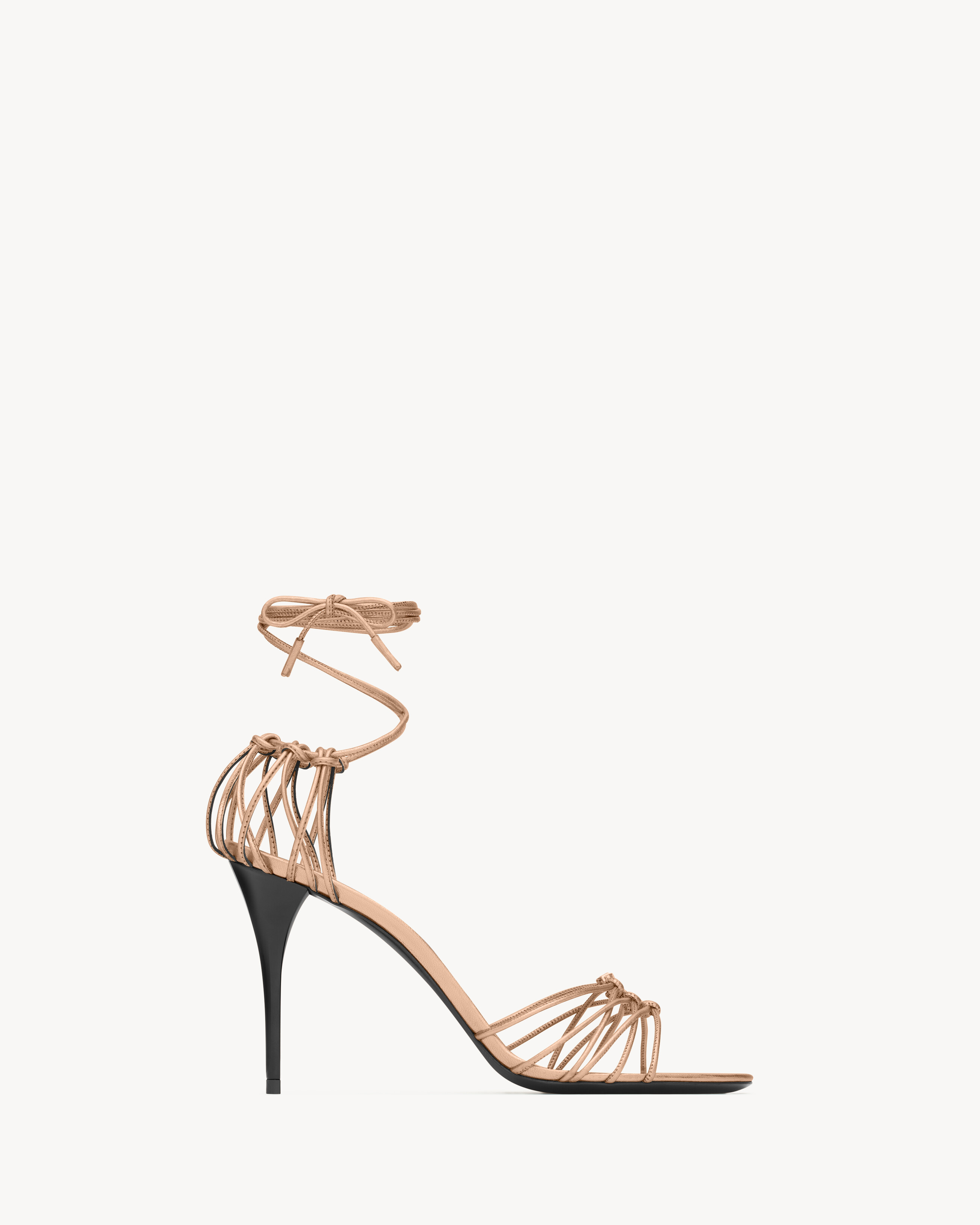 Saint Laurent Babylone Sandals In Metallic Leather - Beige - Women - 7 | Saint Laurent Inc. (Global)