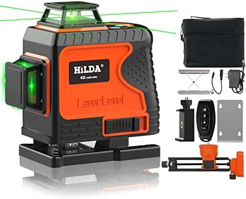HILDA 4x360°Laser Level Self Leveling with Alarm,16 Lines Green Line Laser,2x360° Vertical and 2x360 | Amazon (US)