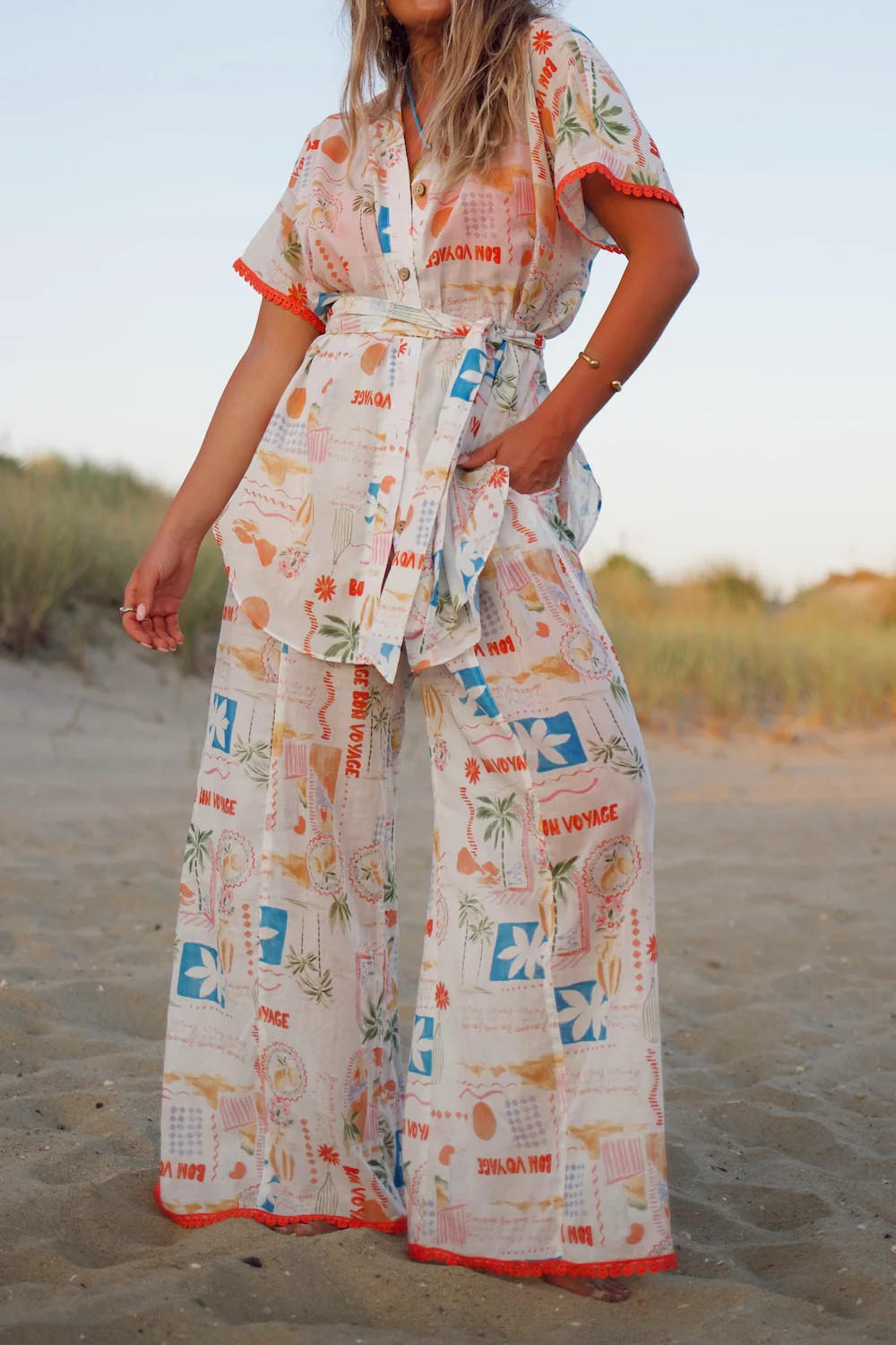 Cotton Viole Short Sleeve Essential Button Down - Bon Voyage | How Do You Wear That