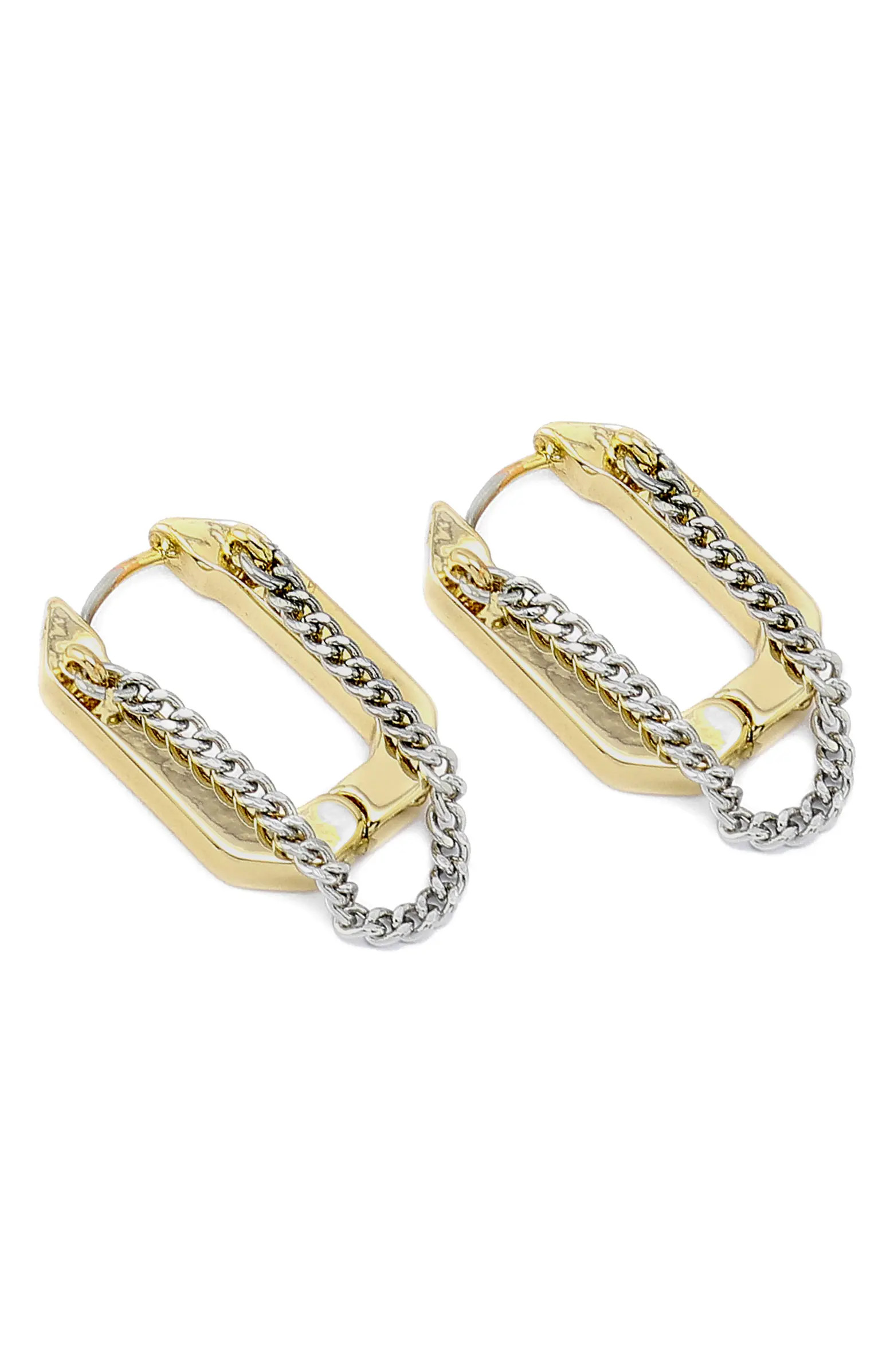 AllSaints Hexagon Swag Hoop Earrings | Nordstrom | Nordstrom