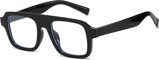 Retro Square Sunglasses for Women Men Trendy Thick Frame Square Aviator Sun Glasses 70s Vintage S... | Amazon (US)