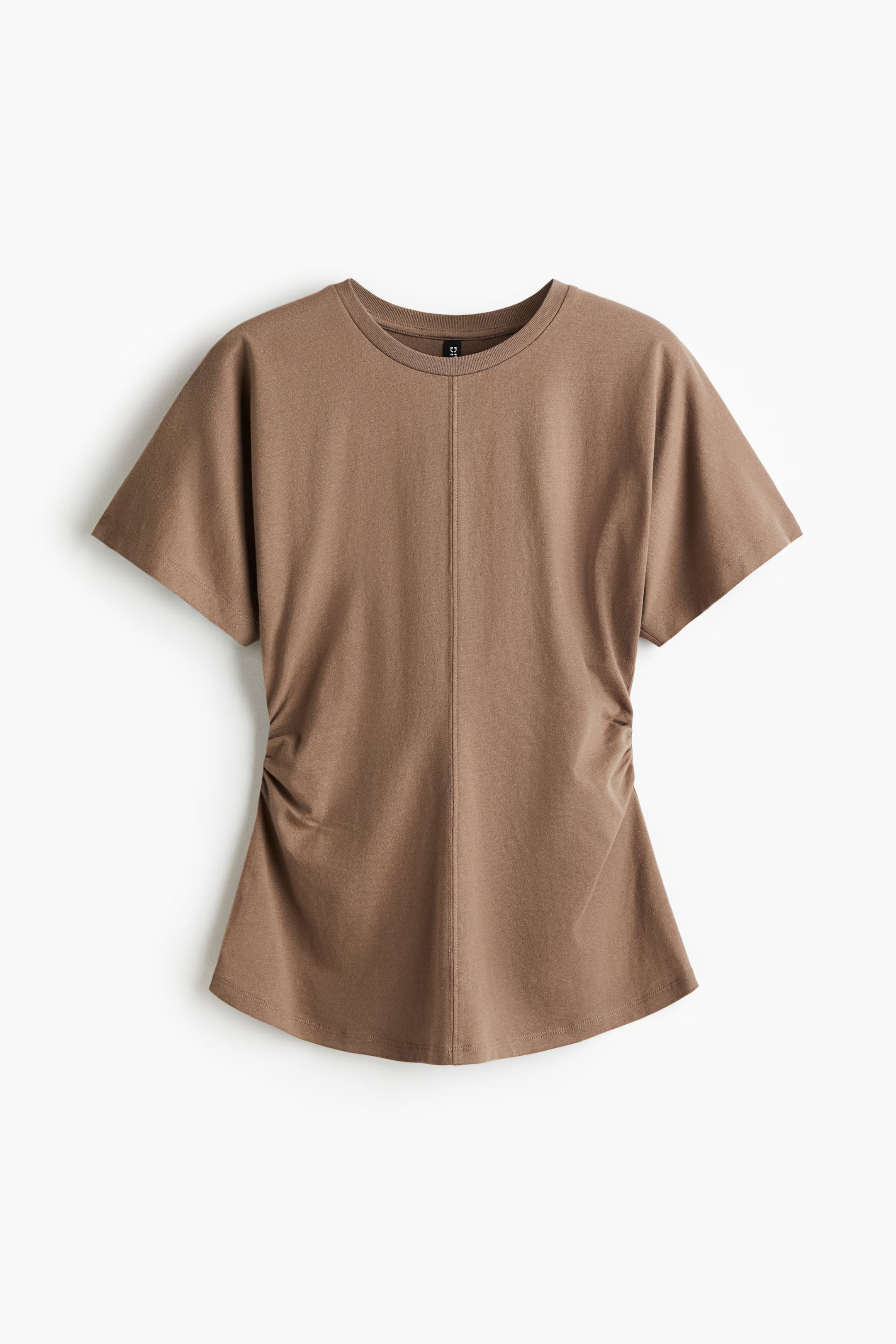 Ruched T-Shirt - Dark beige - Ladies | H&M US | H&M (US + CA)