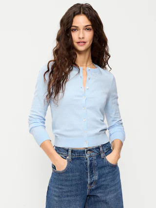 SoSoft Lite Cropped Crew-Neck Cardigan | Old Navy (CA)