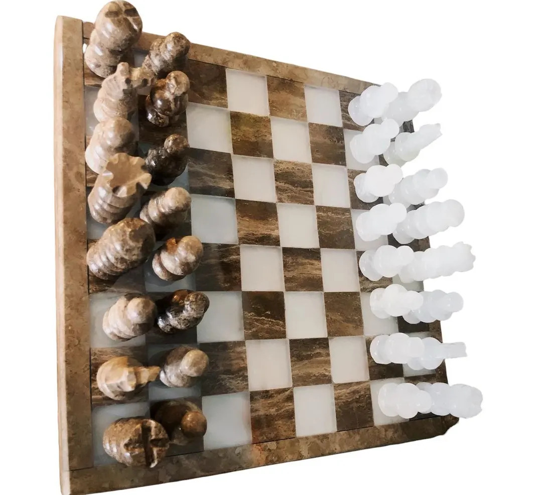 Handmade Marble Chess Set 7 1/2 X 71/2 - Etsy | Etsy (US)
