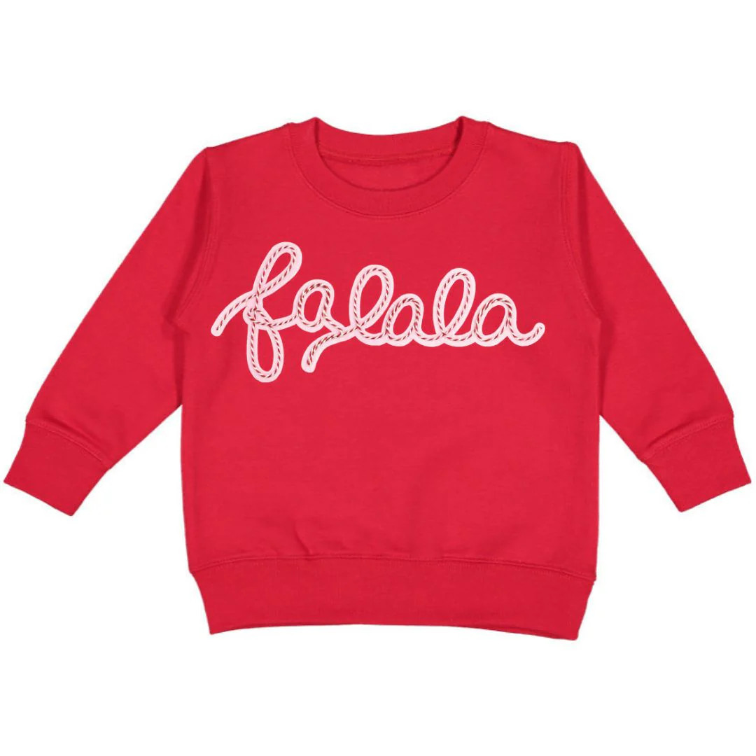 Falala Patch Christmas Sweatshirt - Red | Sweet Wink