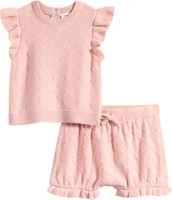 Flutter Sleeve Sweater & Bubble Shorts Set | Nordstrom