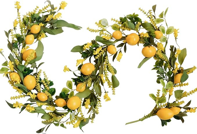 Amazon.com: TEMPUS 5.4 Ft Artificial Lemon Garland Spring Summer Faux Yellow Fruit Garlands with ... | Amazon (US)