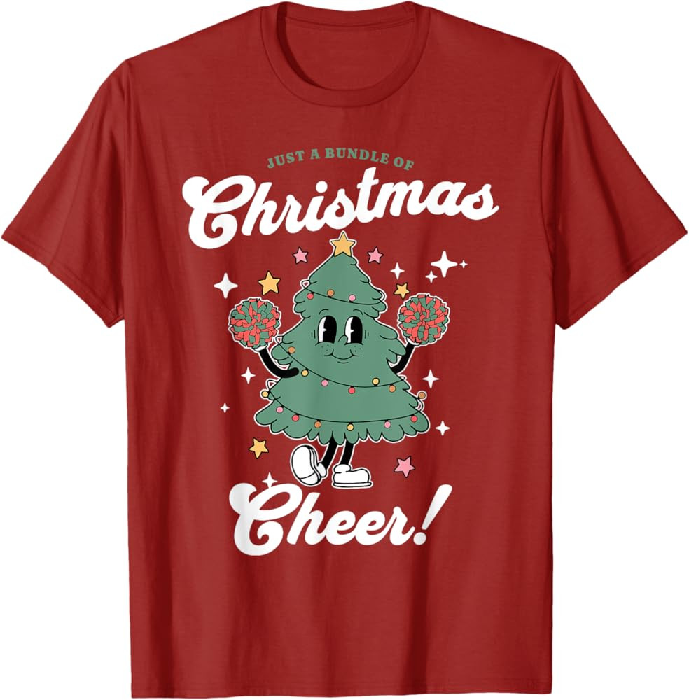 Cute Christmas Holiday Cheer Cheerleading Xmas Cheerleader T-Shirt | Amazon (US)