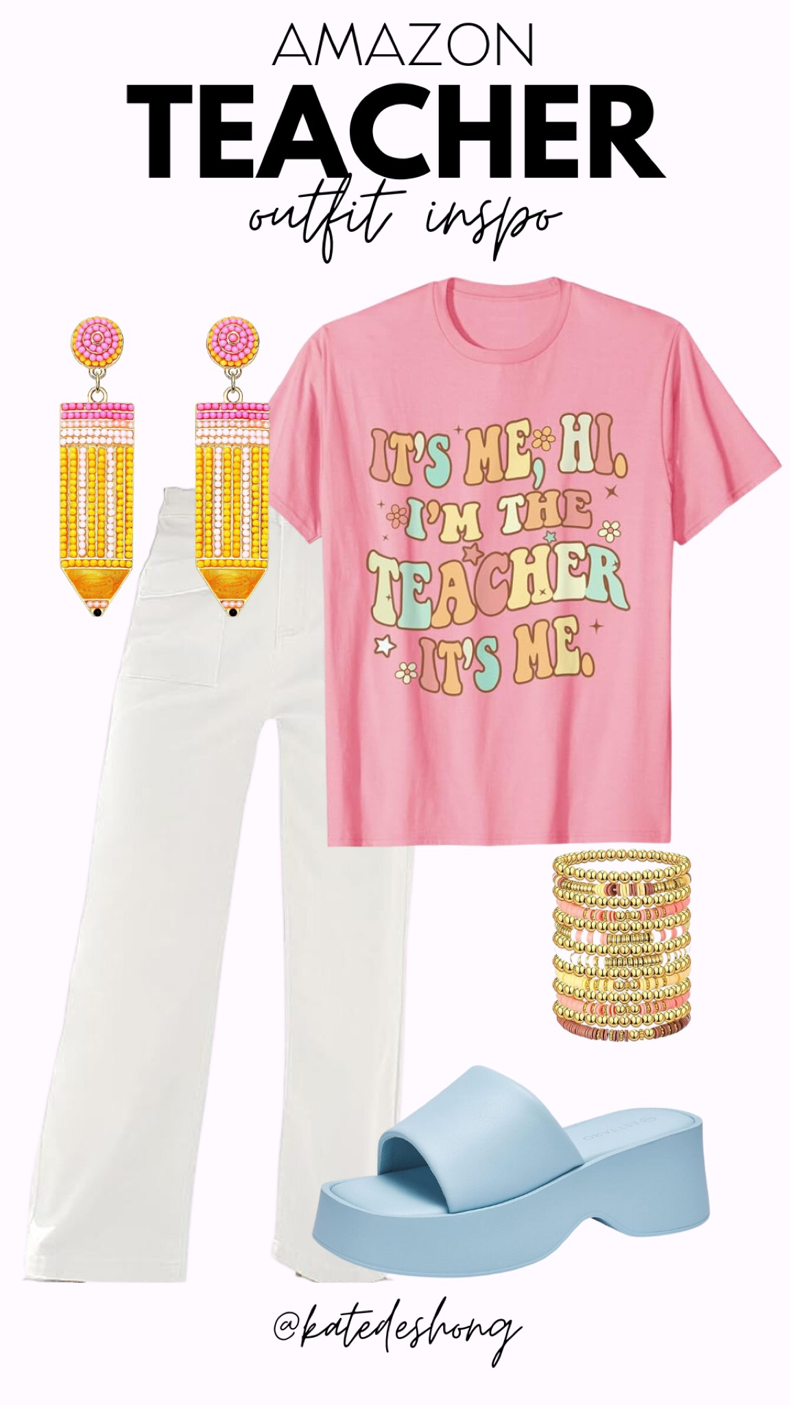 Teacher outfits. Work wear outfits. Casual work outfits. No jeans. No dresses. Work pants. Work blouses. Teacher T-shirt. Amazon finds. budget shopping. Teacher earrings. Back to school. Pencils. Graphic tee. Fun pants. Plaid pants. Cute headband. Teacher headband. Under $50. Teacher outfit inspo. Pinterest teacher. Kindergarten teacher. Overalls. Jumpsuits. 

#LTKBacktoSchool #LTKworkwear #LTKSeasonal