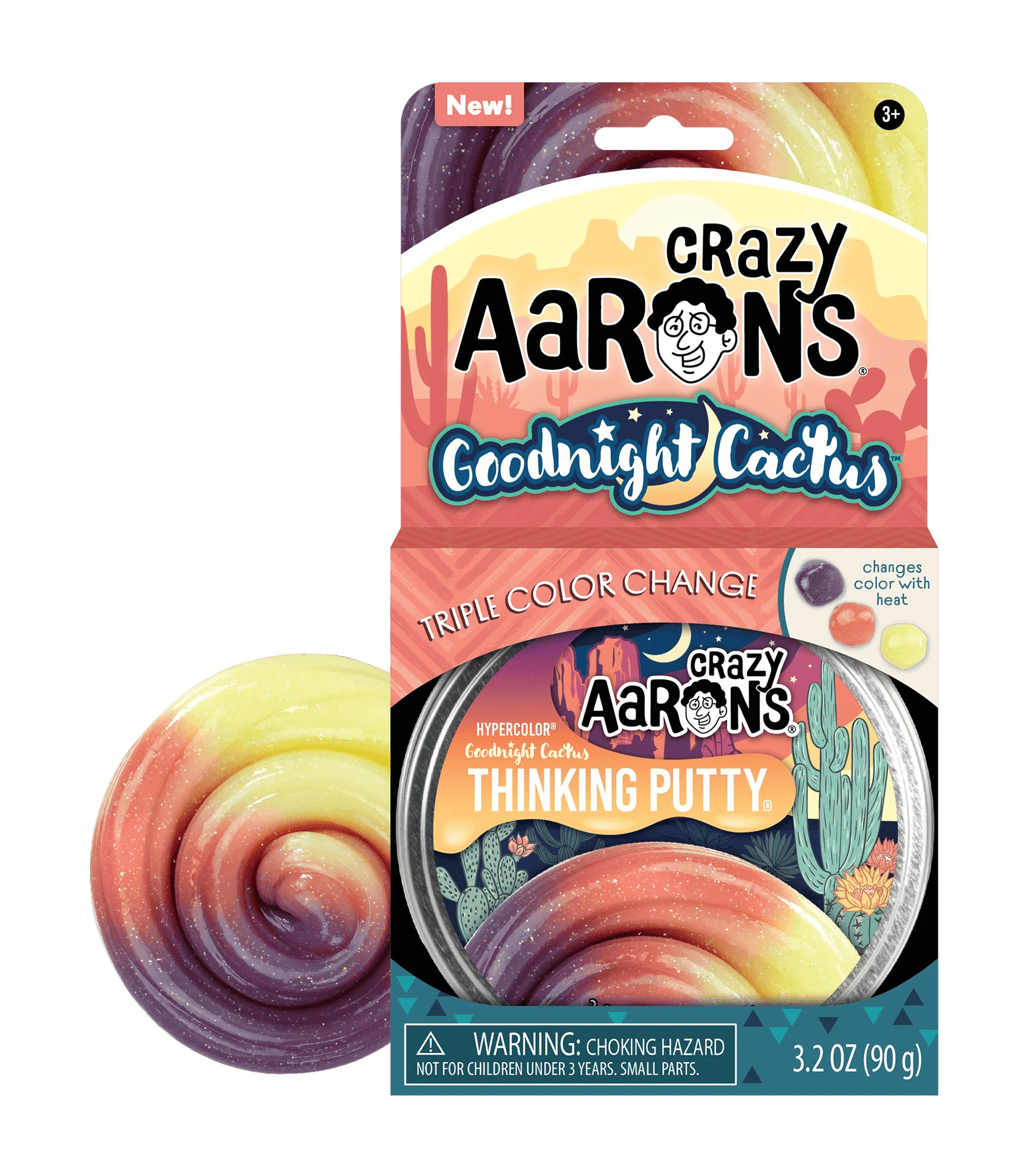 Crazy Aaron's - Goodnight Cactus - 4" Full Size Thinking Putty Tin | Jones & Daughters