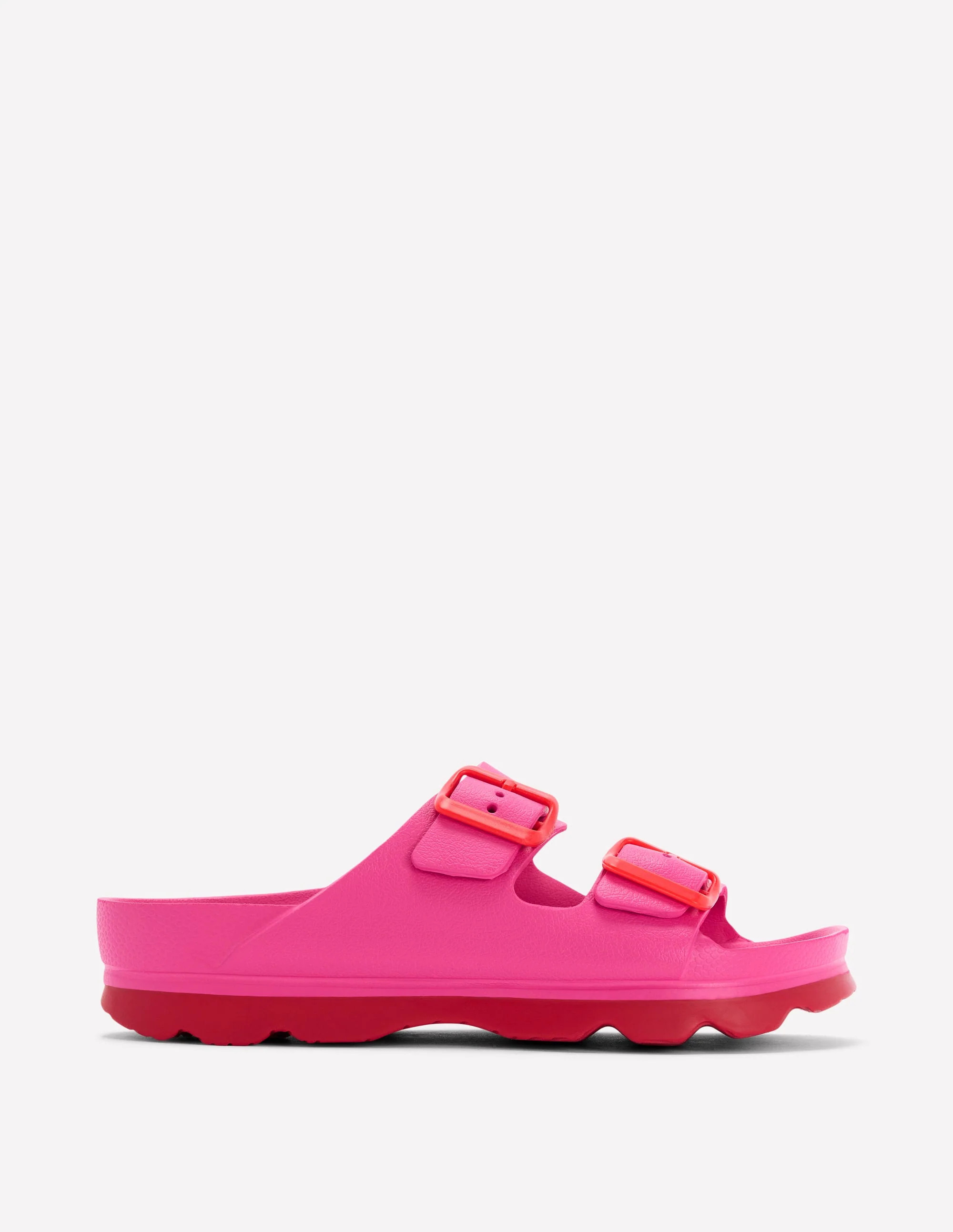 Lyla Double Buckle Sliders-Pink/Red | Boden (US)